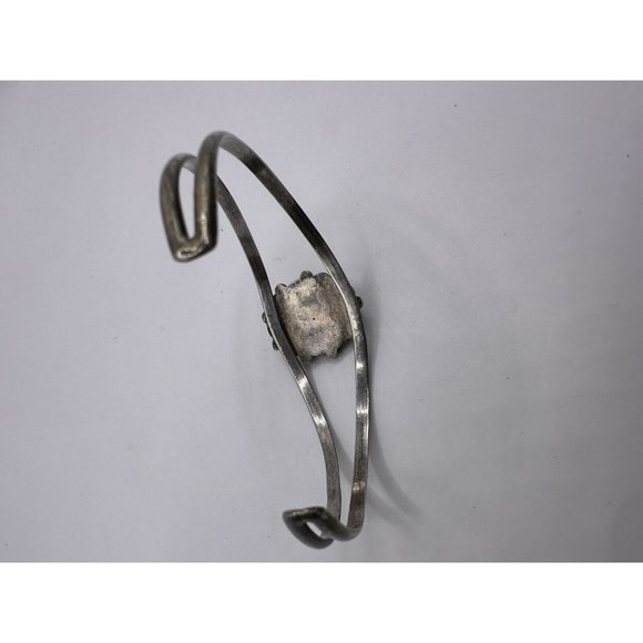 Vintage Navajo Turquoise Coral Cluster Sterling Silver 925 Bracelet Cuff 6-1/4" - Picture 4 of 10